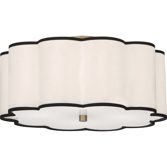 2200-Robert Abbey Lighting-Axis 4-Light Flushmount 20 Inches Wide and 10.25 Inches Tall-Aged Brass Finish