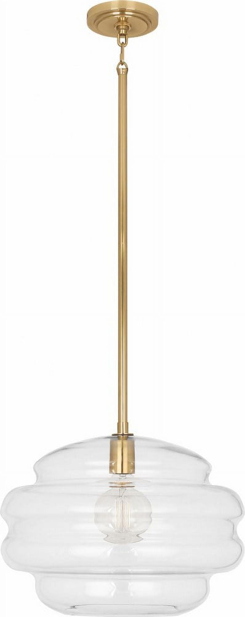 Horizon Modern Brass 12'' Clear Glass Beehive Pendant Light