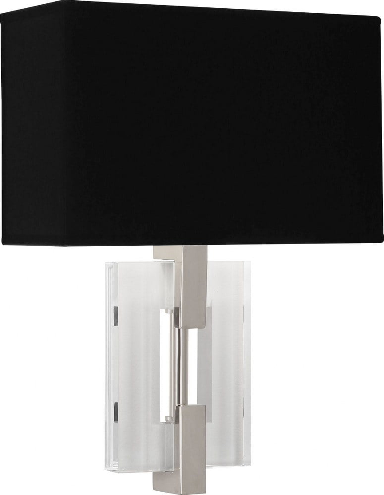 Lincoln Polished Nickel 16.25" Black Sconce with Matte Silver Lining