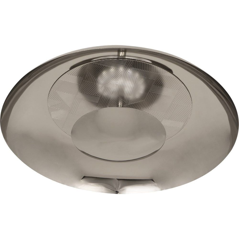 Brut Polished Nickel LED Flush Mount, Indoor/Outdoor