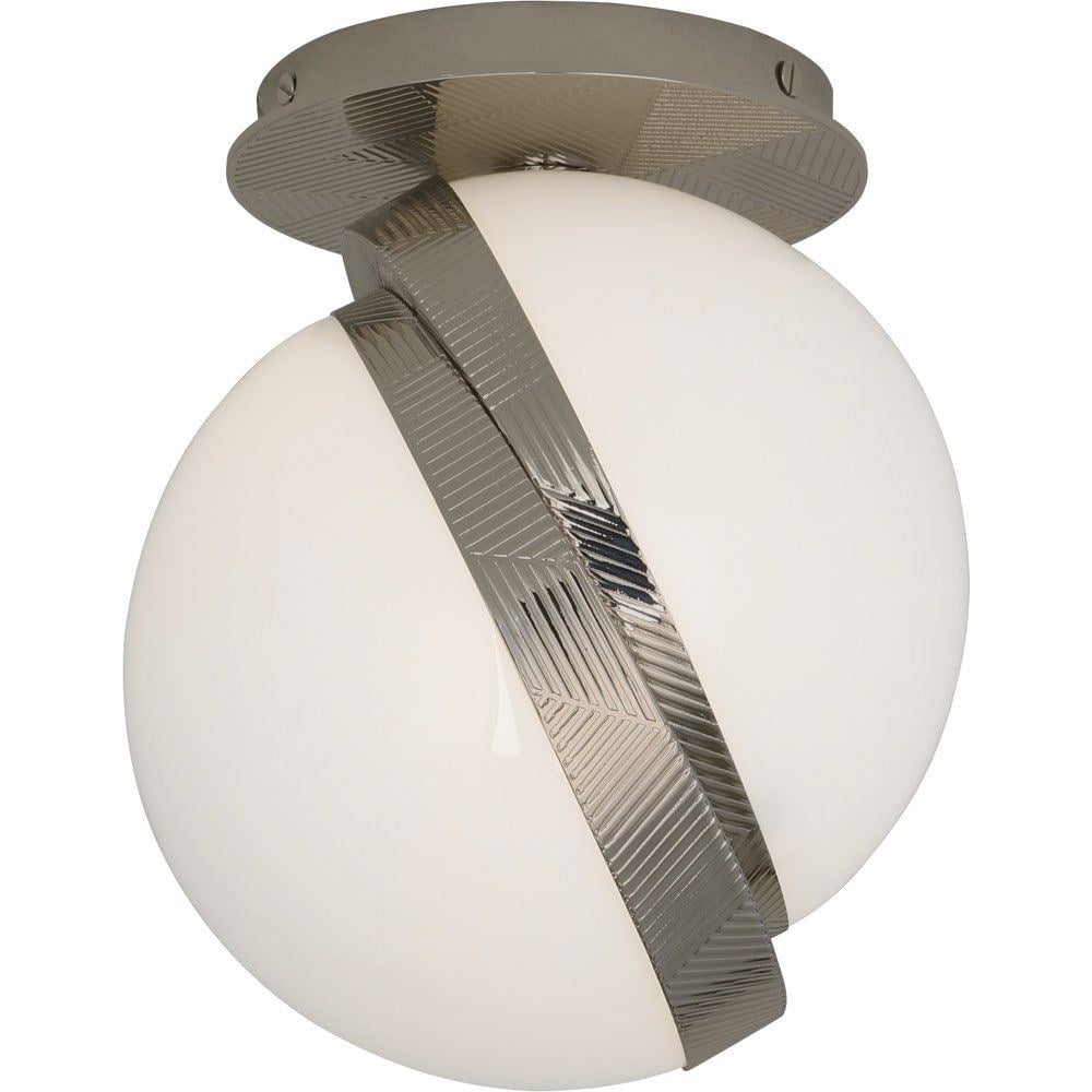 Contemporary Polished Nickel LED Globe Flush Mount