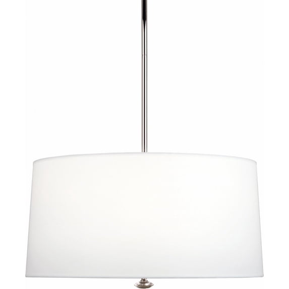 A808-Robert Abbey Lighting-Penelope 3-Light Pendant 25.5 Inches Wide and 14.5 Inches Tall-Polished Nickel Finish-Ascot White Shade Color