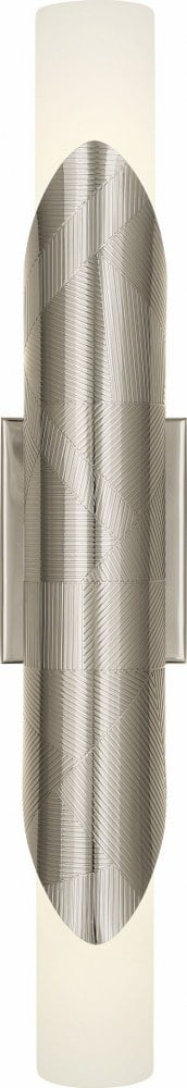 Elegance Polished Nickel Cylinder Sconce with Frosted Glass
