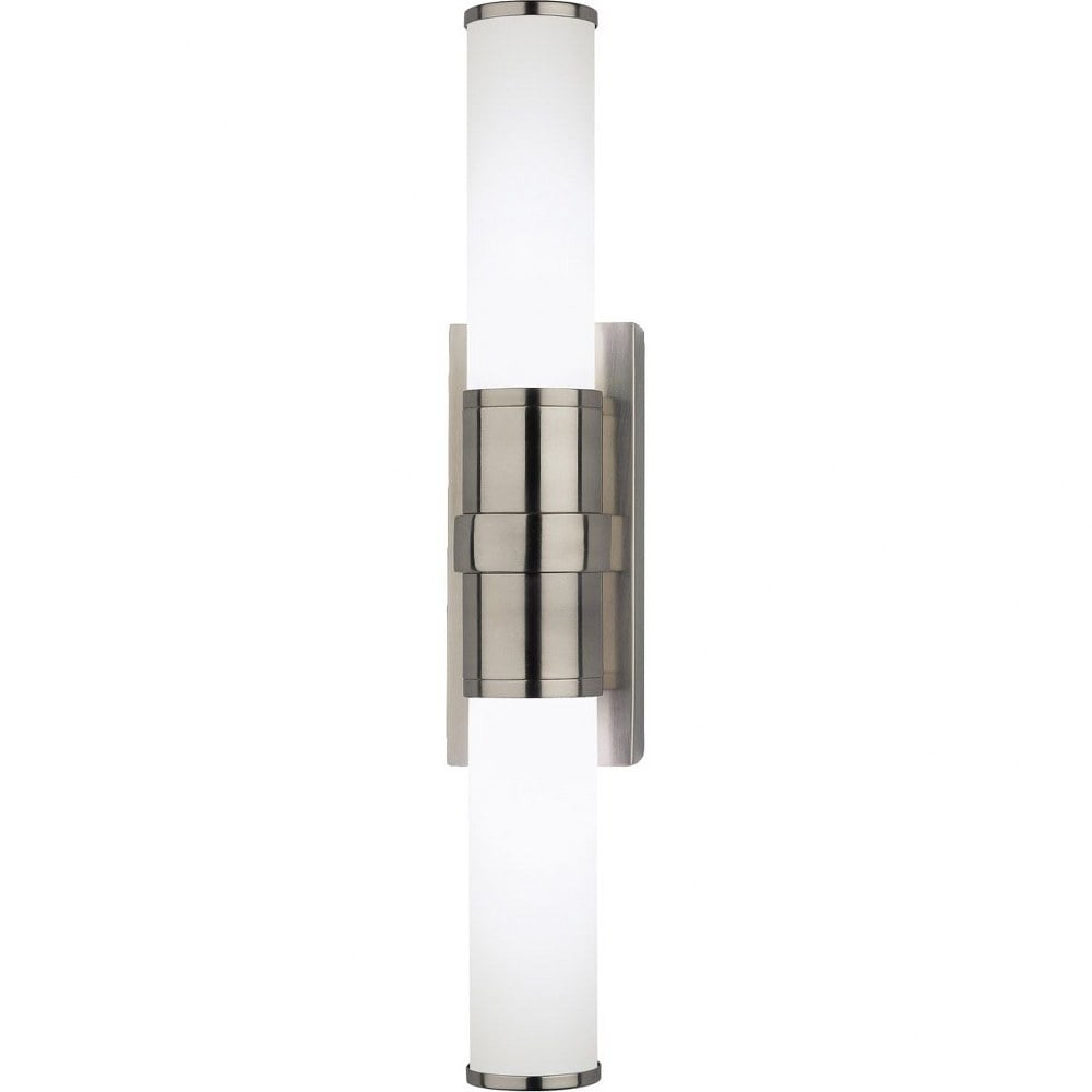 Antique Silver Dimmable LED Cylinder Sconce with White Glass