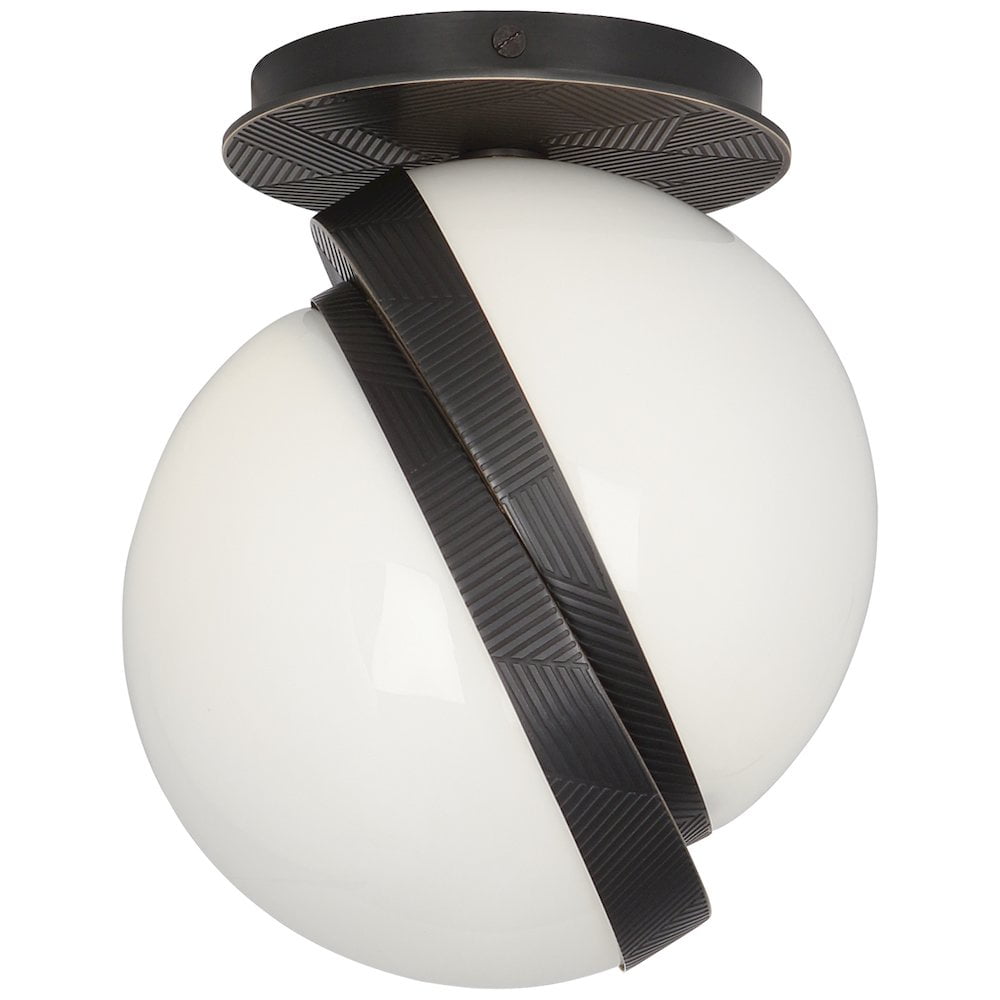 Brut Deep Patina Bronze Globe LED Flush Mount, 8.75" H
