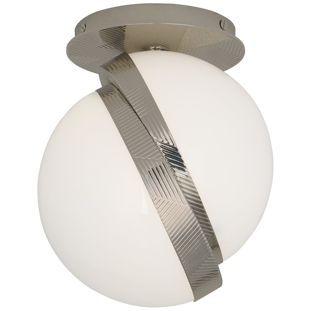Contemporary Polished Nickel LED Globe Flush Mount