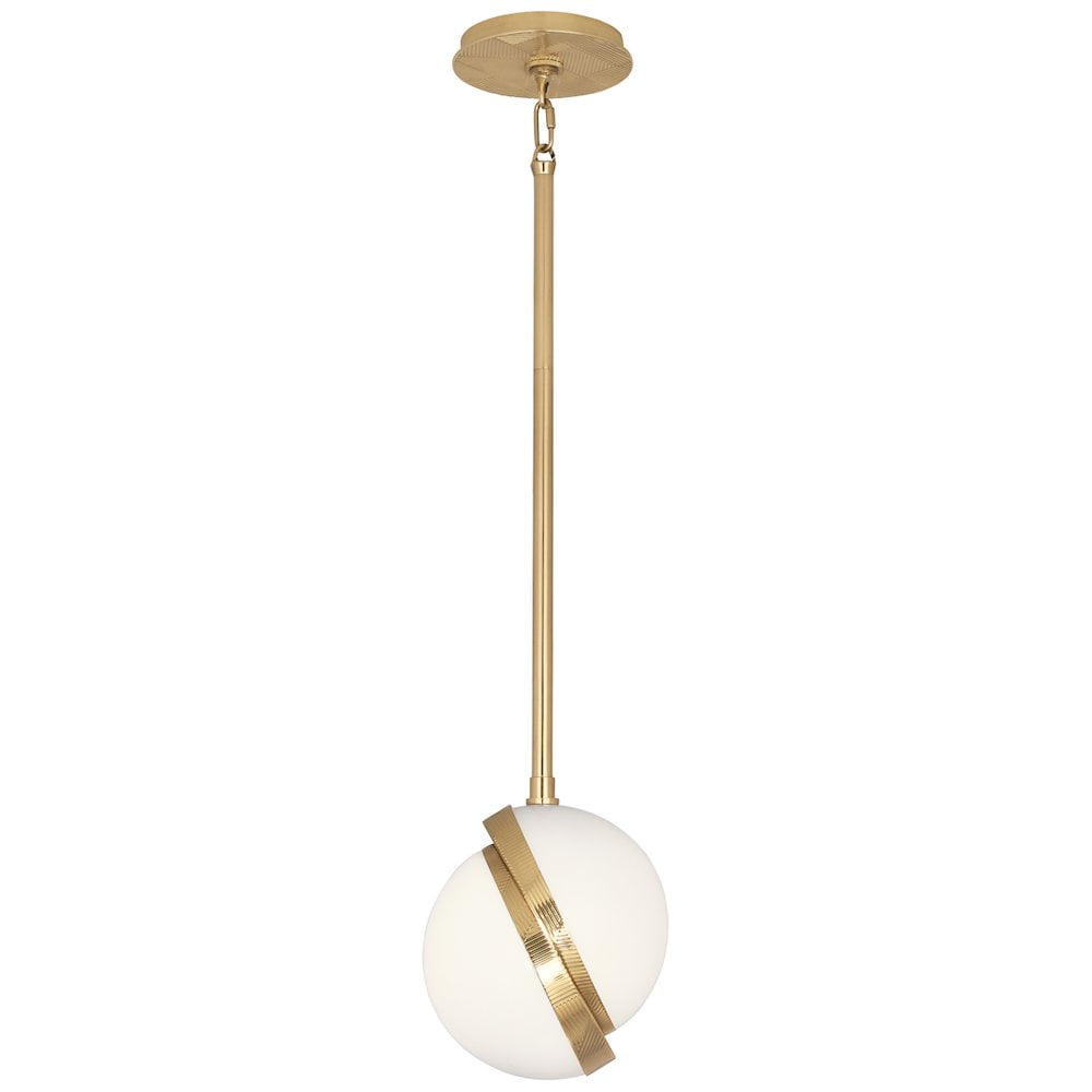 Luminous Mini Globe Brass Pendant - Modern 8.5" LED Light