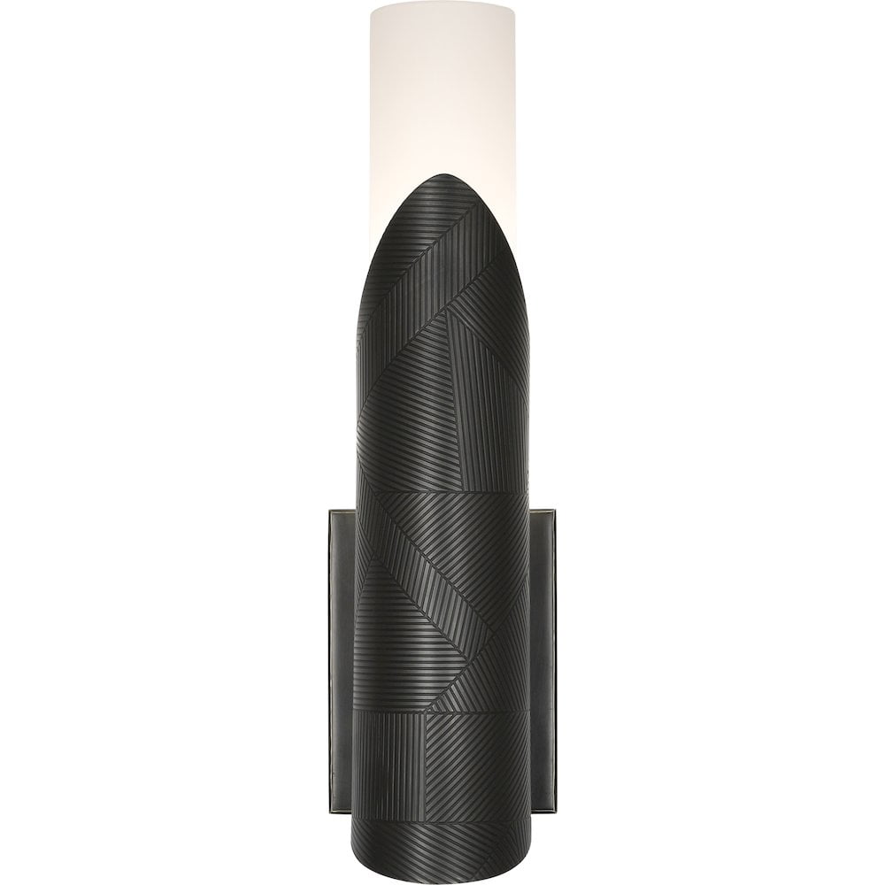 Deane 16.5" Frosted Glass and Steel Dimmable Cylinder Sconce