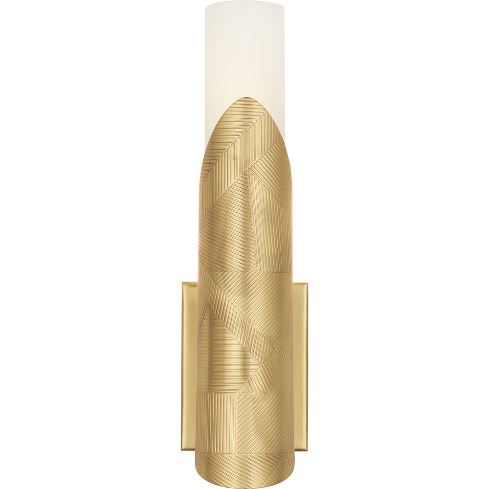 Deane Modern Brass 16.5" Dimmable Cylinder Sconce with Frosted Glass