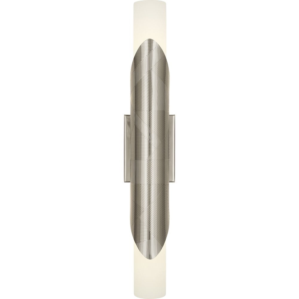 Elegance Polished Nickel Cylinder Sconce with Frosted Glass