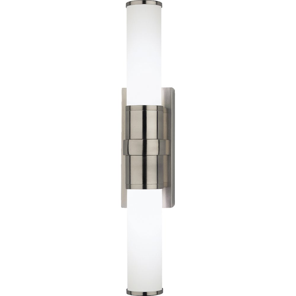 Antique Silver Dimmable LED Cylinder Sconce with White Glass