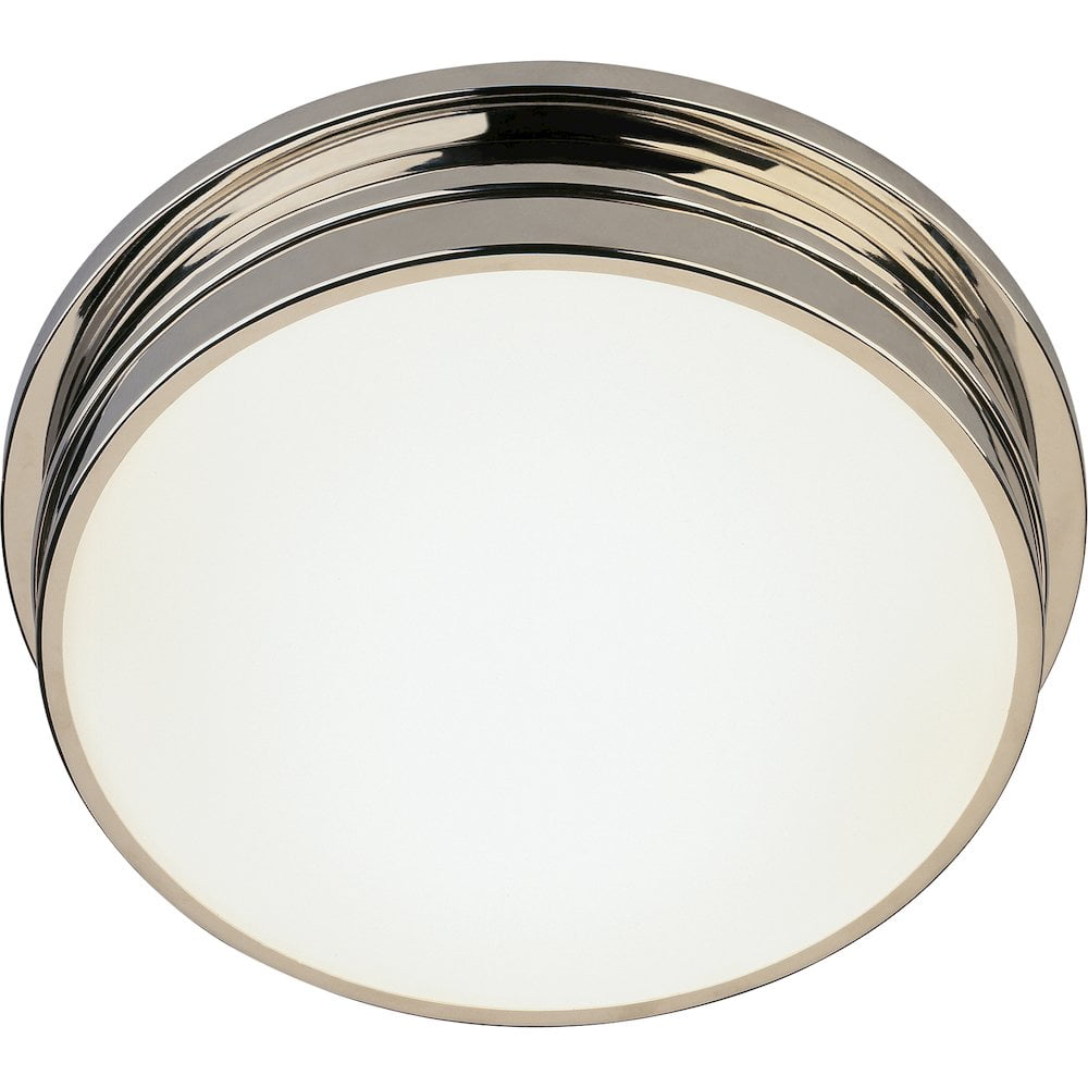 Roderick 13.5" Polished Nickel Glass Drum Flush Mount