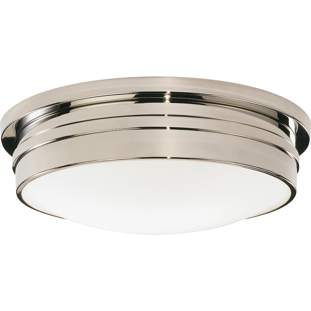 Elegant Polished Nickel 3-Light Flush Mount with White Frosted Glass