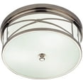 thumbnail image 1 of Robert Abbey S1985 Flush Mounts with White Glass Shades, Polished Nickel Finish, 1 of 2