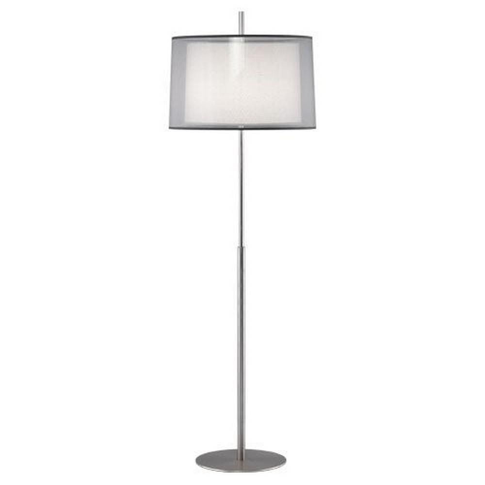 Saturnia 63.75'' Silver Stainless Steel Floor Lamp with White Shade