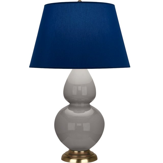 Robert Abbey Smokey Taupe Double Gourd Table Lamp in Smokey Taupe Glazed Ceramic Color