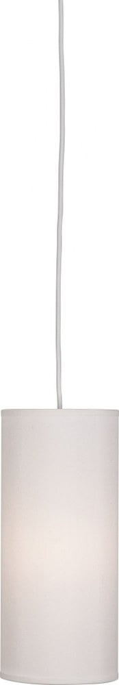 Elena Mini Painted White Glass Pendant with Pearl Dupioni Shade