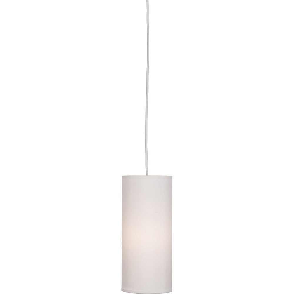 Elena Mini Painted White Glass Pendant with Pearl Dupioni Shade