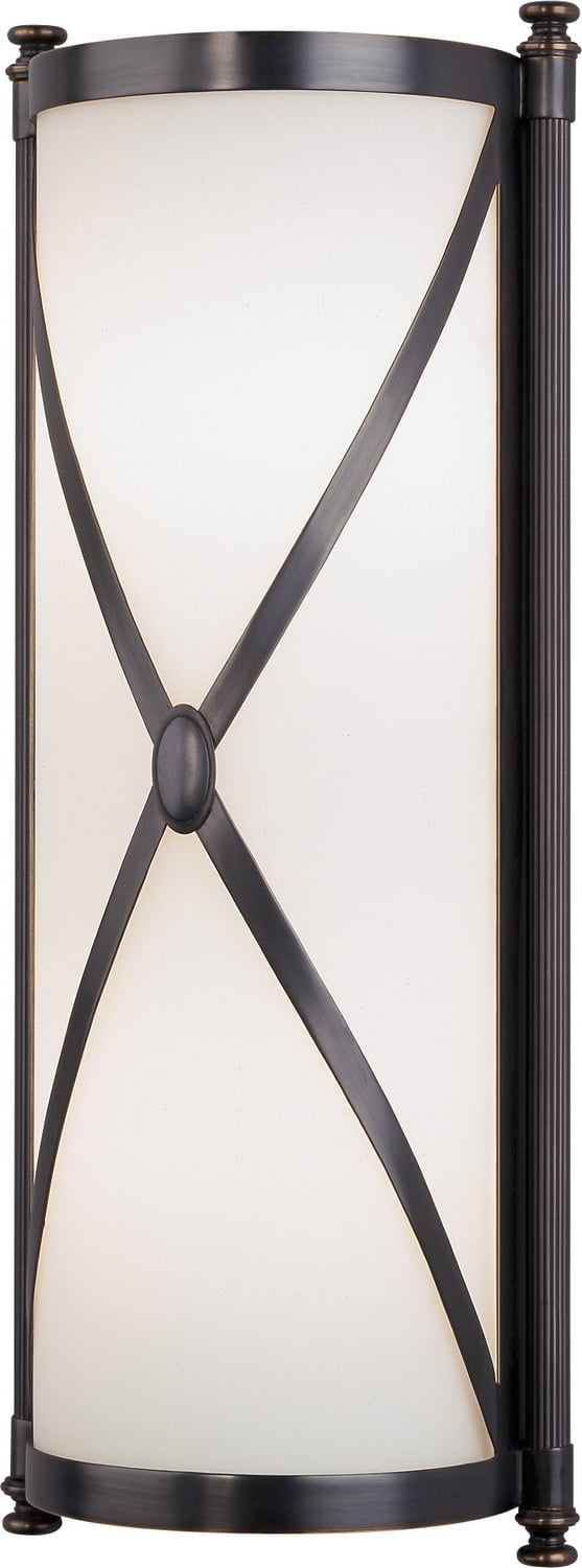 Elegant Deep Patina Bronze Wall Sconce with Frosted Glass Shade