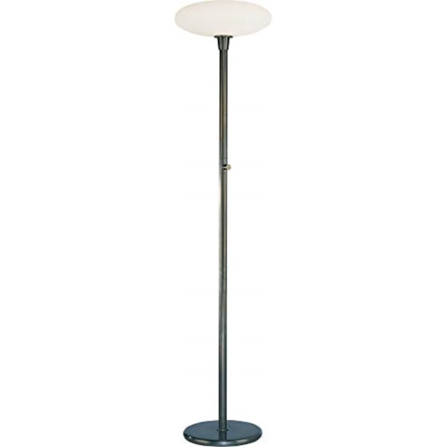 Elegant Ovo 66'' Torchiere in Deep Patina Bronze with Frosted Glass Shade