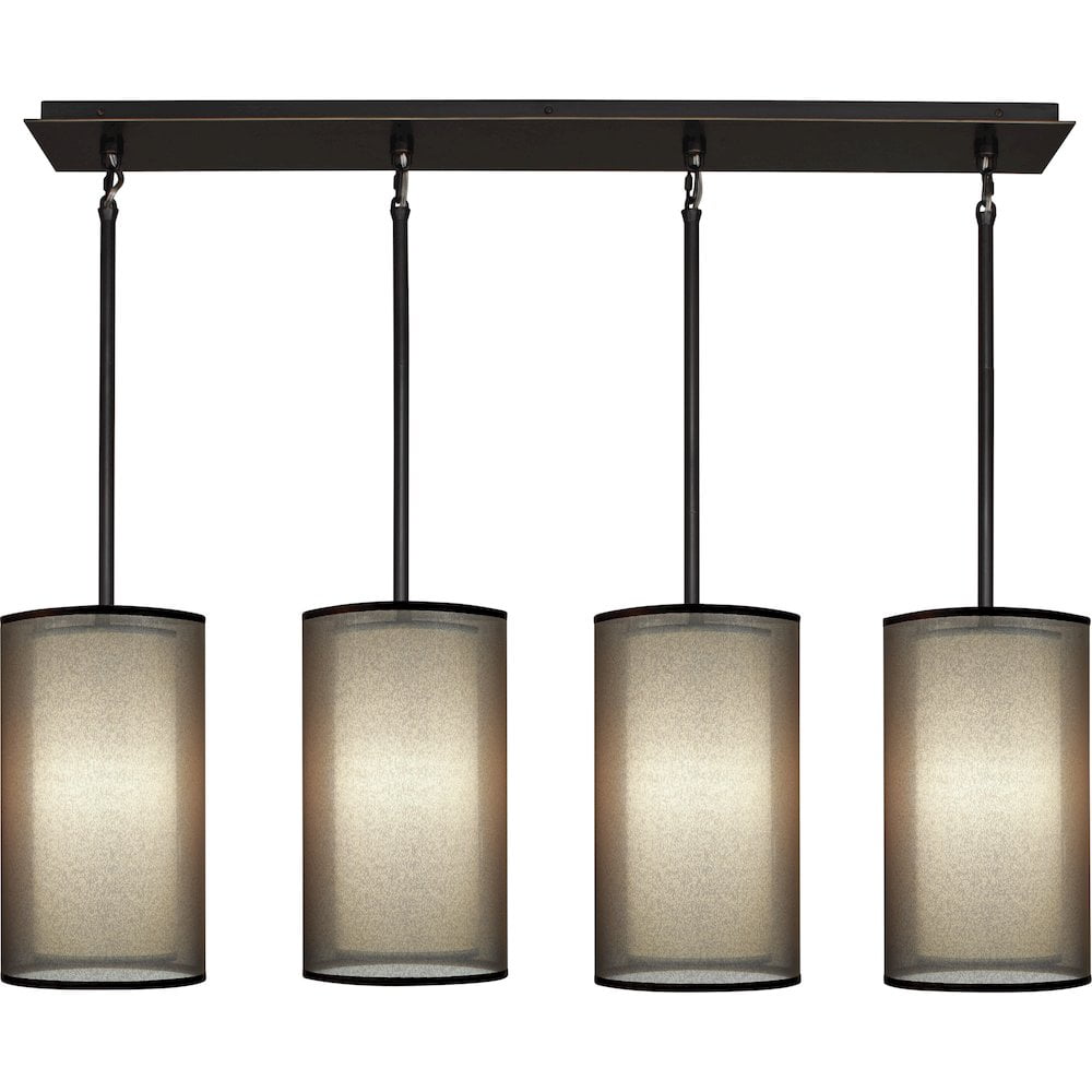 Saturnia Deep Patina Bronze 44'' Crystal Island Pendant