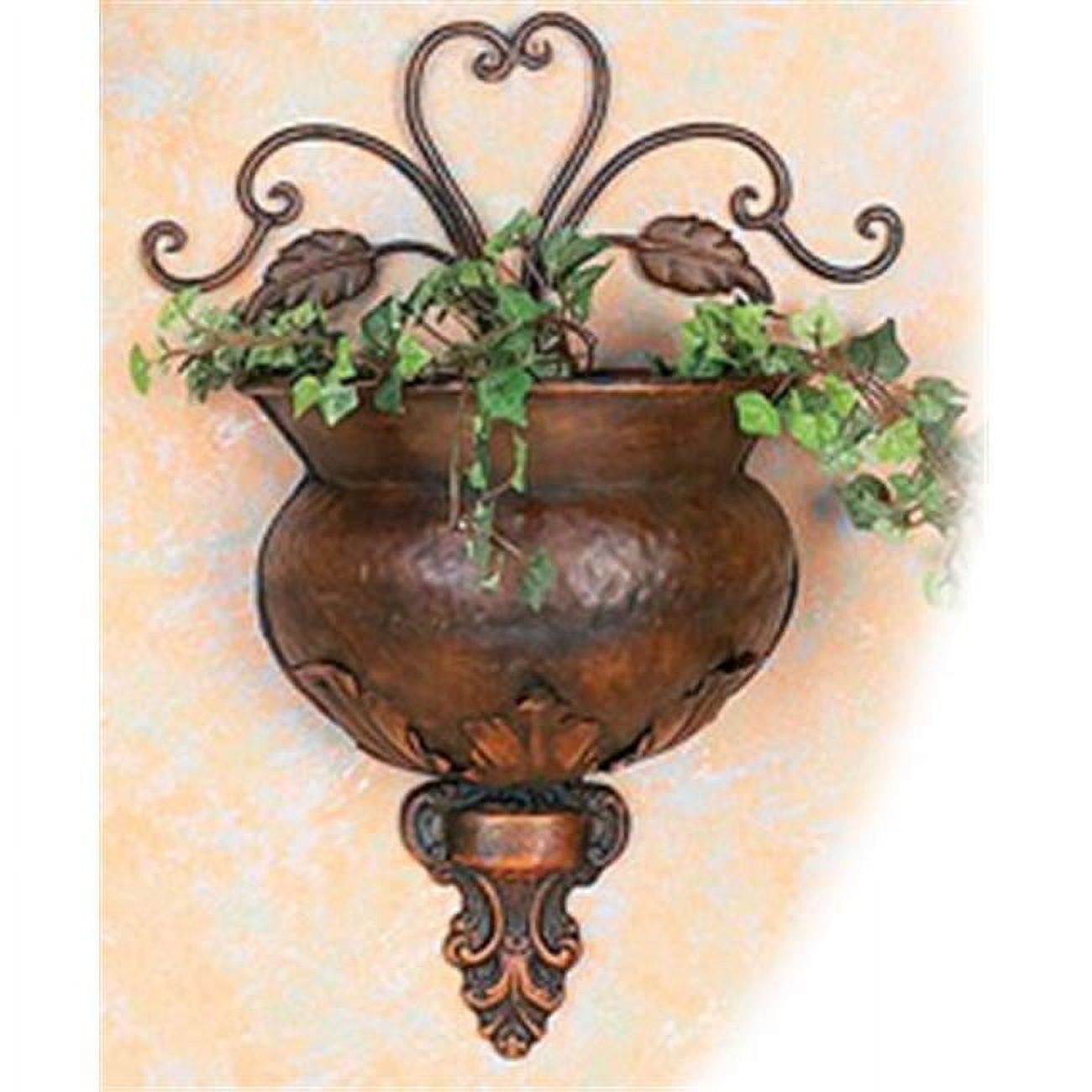 8" Vintage Copper Floral Indoor/Outdoor Metal Planter Set of 3