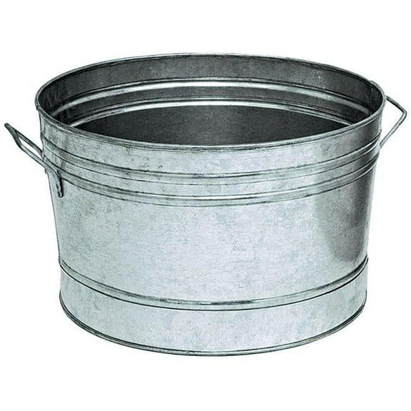 Robert Allen 212003 14 in. Galvanized Round Tub Planter
