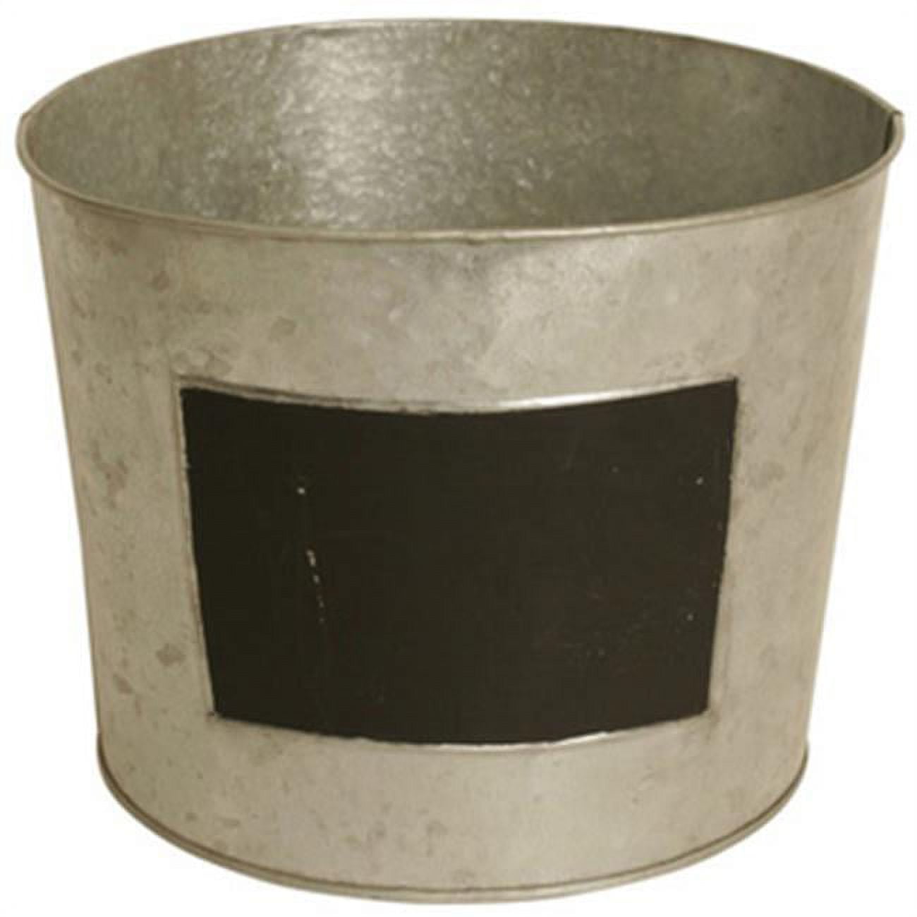 12" Galvanized Silver Round Planter with Rope Handles