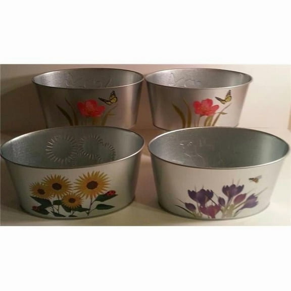 Robert Allen 212027 4 in. Galvanized Planter Pack of 6