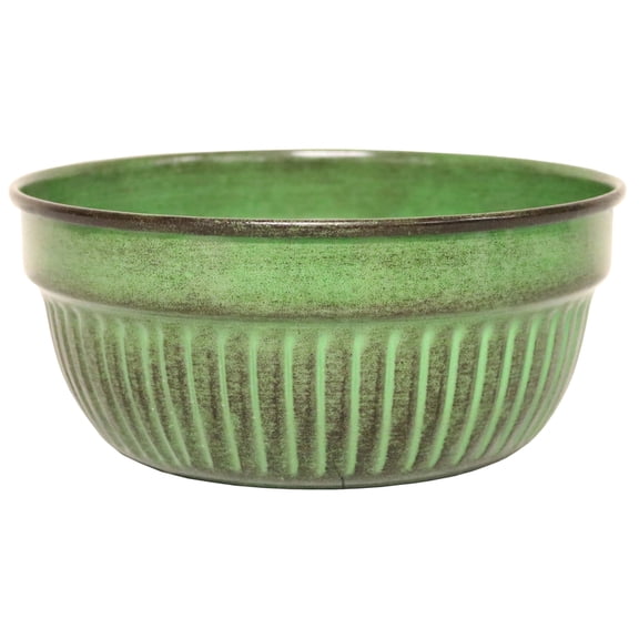 Robert Allen Glazed IronStone Boutique Collection Cascade Bowl Plant Pot  Kale Color 8 Inch Pot for Indoor Plants - Planters for Indoor Plants - Ideal Succulent Planters by Headwind