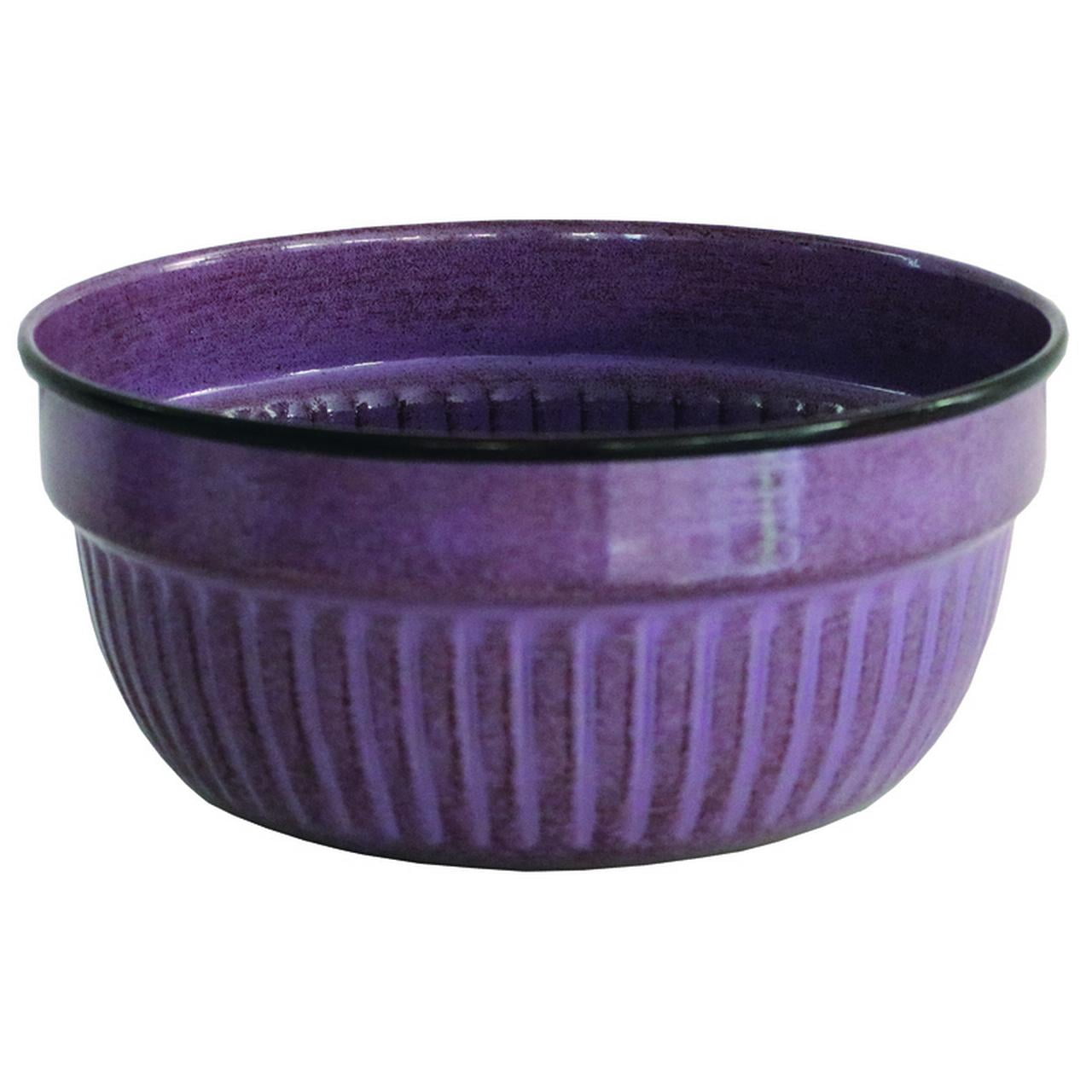 Robert Allen Glazed IronStone Boutique Collection Cascade Bowl Plant Pot – Plum Color 8 Inch Pot for Indoor Plants - Planters for Indoor Plants - Ideal Succulent Planters by Headwind