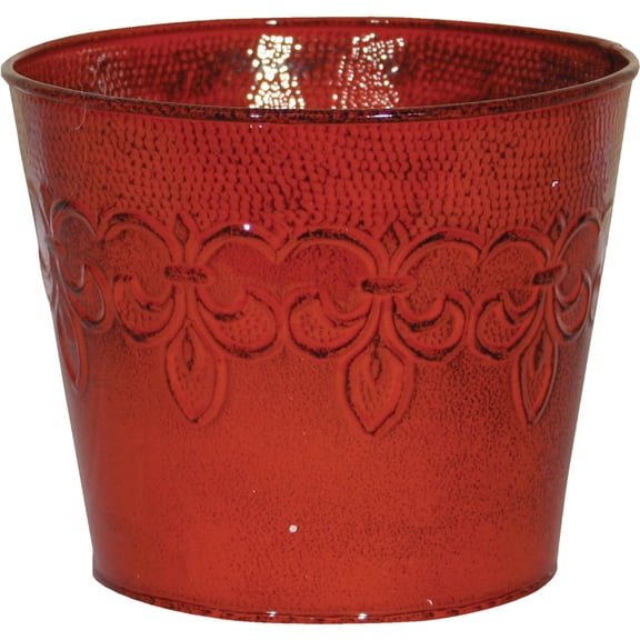 Robert Allen 211906 8 in. Fleur De Planter, Red