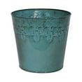thumbnail image 1 of Robert Allen Fleur De Lis Plant Pot - Drainage Holes - 8" Blue Planter, 1 of 2