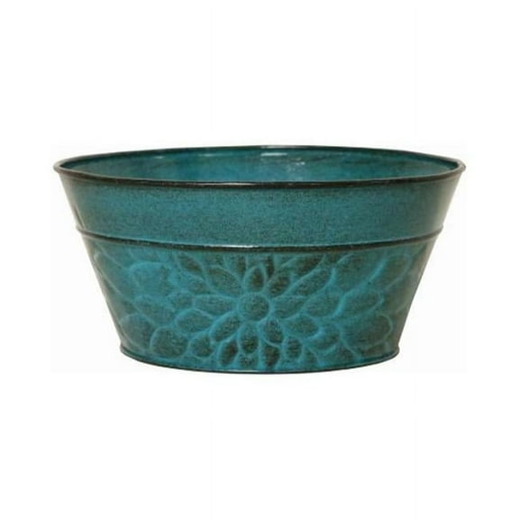 Robert Allen MPT02008 Laurel Series Metal Planter Flower Pots, 8", Lagoon