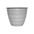 thumbnail image 1 of Robert Allen Woodsdale Ironstone 8 in. D Metal Planter Pearl, 1 of 8