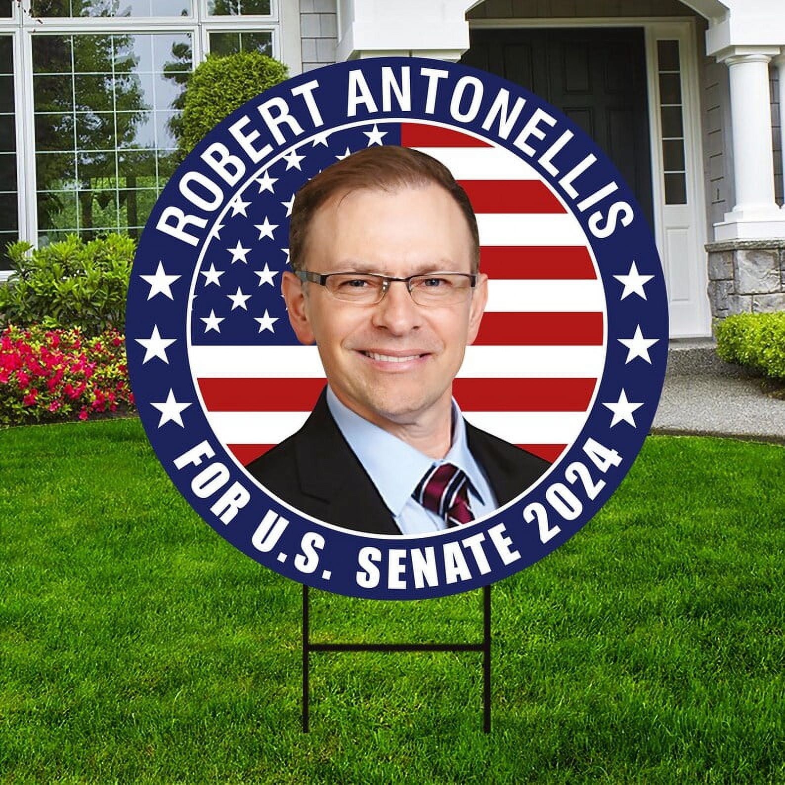 Robert Antonellis US Senate Yard Sign (24", Double Sided inches