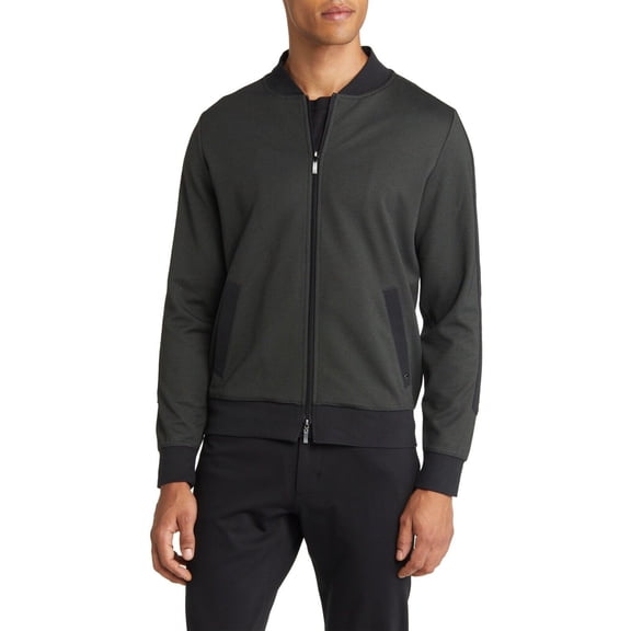 Robert Barakett Richton Racer Stripe Bomber Jacket (Solider Green, M)