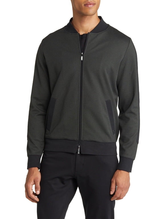 Richton Racer Stripe Bomber Jacket (Solider Green, M)