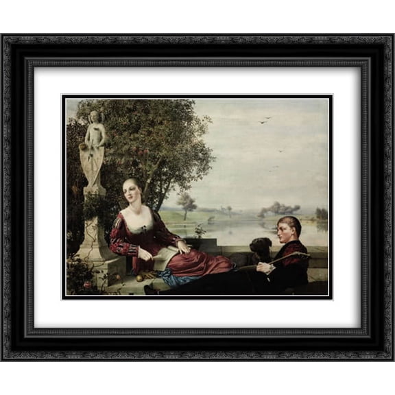 Robert Bateman 2x Matted 24x20 Black Ornate Framed Art Print 'Heloise and Abelard'