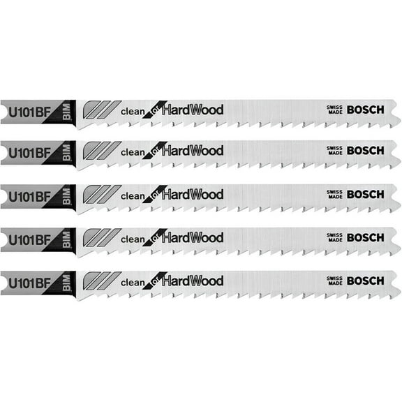 Robert Bosch U101BF 4 in. 10 TPI Hardwood Cutting U-Shank Shank Jigsaw Blade - Pack of 5
