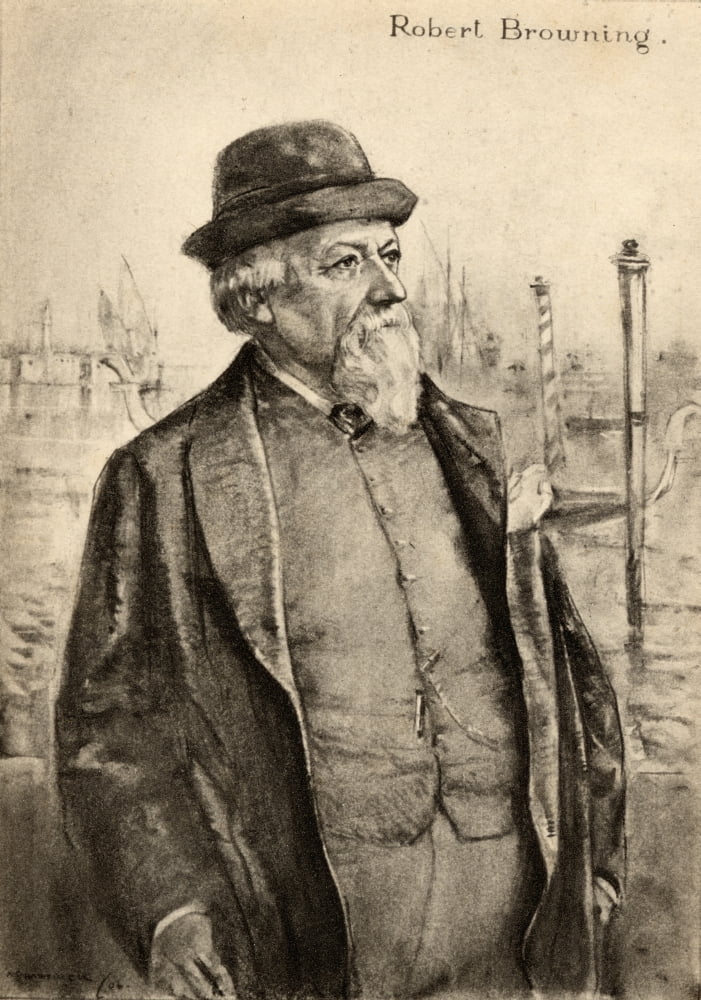 Robert Browning 1812-1889 English Poet From An Illustration By AS Hartrick Canvas Art - Ken Welsh Design Pics (24 x 36)