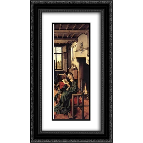 Robert Campin 2x Matted 14x24 Black Ornate Framed Art Print 'The Werl Altarpiece (right wing)'
