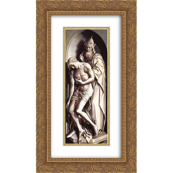 Robert Campin 2x Matted 14x24 Gold Ornate Framed Art Print 'The Holy Trinity'