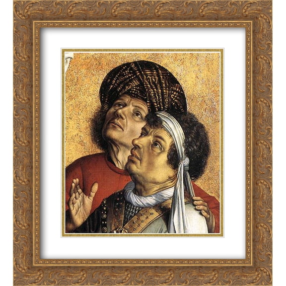 Robert Campin 2x Matted 20x22 Gold Ornate Framed Art Print 'The Crucified Thief (detail)'