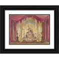 thumbnail image 1 of Robert Caney 18x14 Black Ornate Wood Framed Double Matted Museum Art Print Titled - Stage Set with a Statue of Saint George Slaying the Dragon, 1 of 5