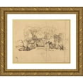 thumbnail image 1 of Robert Caney 24x19 Gold Ornate Framed and Double Matted Museum Art Print Titled - Incantation Scene from 'The Free Protection', 1 of 4