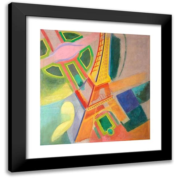 Robert Delaunay 12x13 Black Modern Framed Museum Art Print Titled - Eiffel Tower (1924)