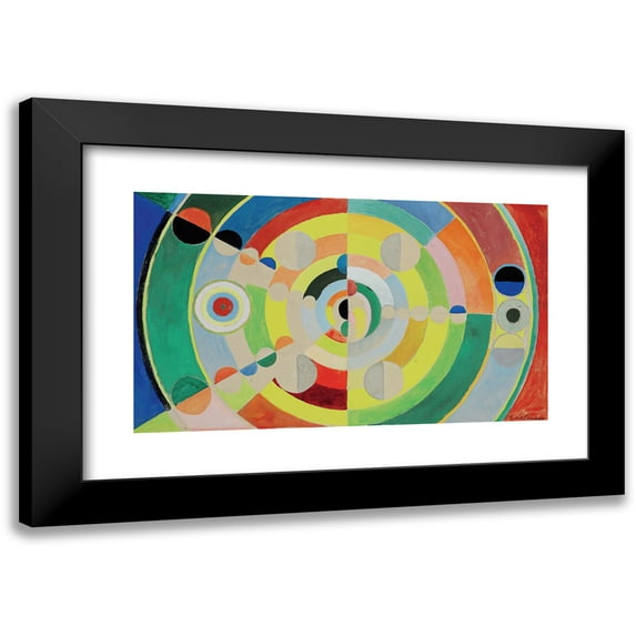 Robert Delaunay 14x10 Black Modern Framed Museum Art Print Titled - Disc-Relief (1936)