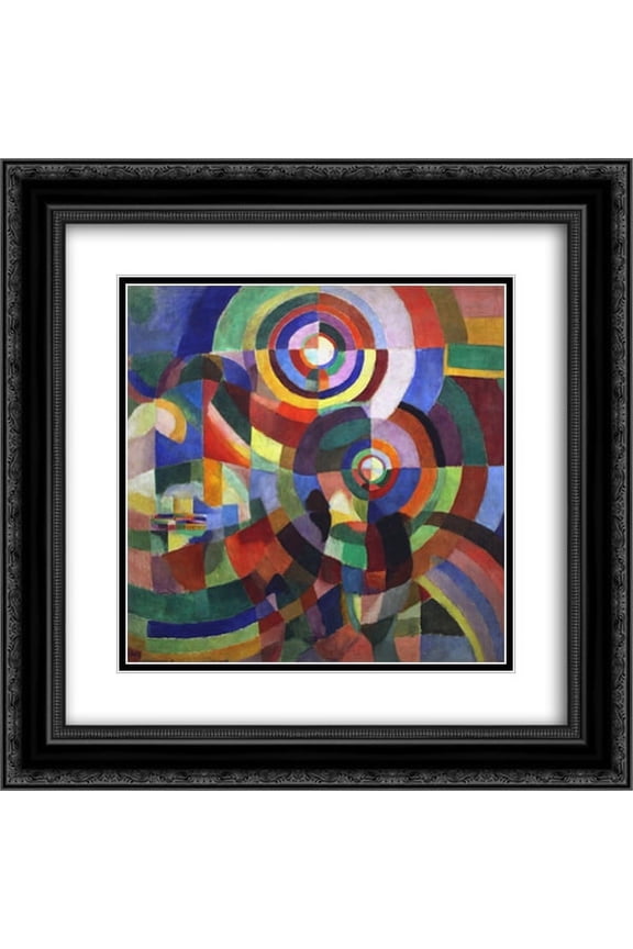 Robert Delaunay 2x Matted 20x20 Black Ornate Framed Art Print 'Rythm'