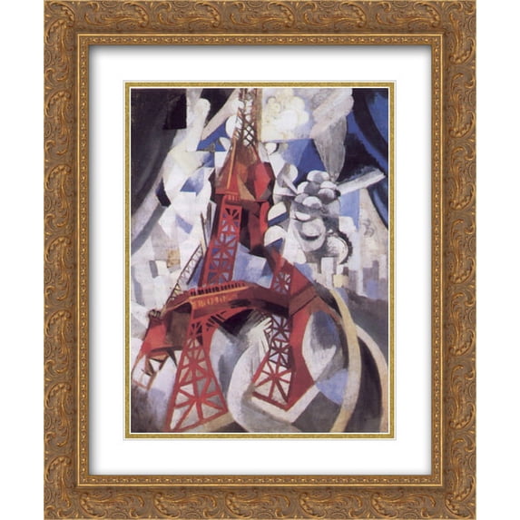 Robert Delaunay 2x Matted 20x24 Gold Ornate Framed Art Print 'The Red Tower '